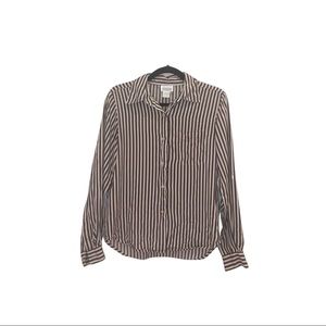 Vintage Silk Striped Button Down